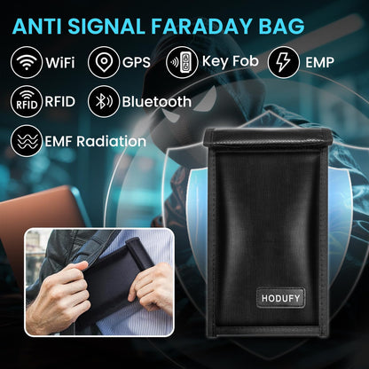 Faraday Bags for Phones and Car Key 2 Pack, Signal Blocking Pouch, Cell Phone Signal Jammer, Car Key/WiFi/RFID/GPS Signal Blocker