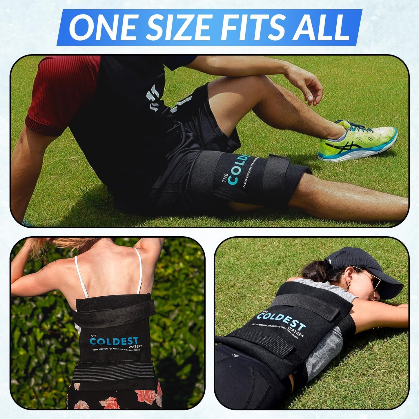 Coldest Ice Pack for Back Pain Relief - All Body Multipurpose Ice Pack for Lower Back Pain, Swelling, Bruises, Surgery, Cramps - Hot & Cold Therapy - Reusable & Adjustable Gel (Large)