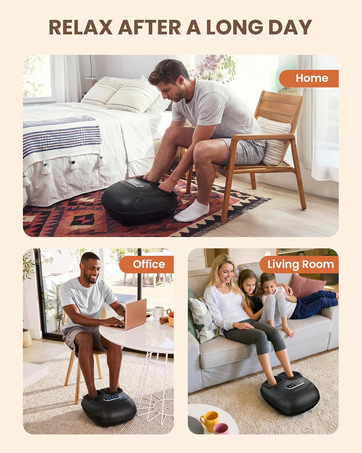 CILI Foot Massager with Heat, Shiatsu Foot Massager for Neuropathy & Plantar Fasciitis Relief, Gifts for Women Mom Dad,Heated Feet Massager with Deep Kneading,Compression,Vibration,FSA Eligible HSA
