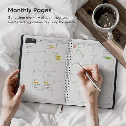 Academic Planner 2026-2027 - Hourly 2026-2027 Planner Weekly and Monthly - Appointment Book with Flexible Cover, Twin-Wire Binding - Simple Design for Productivity, June 2026 - July 2027. 8.5 x 11