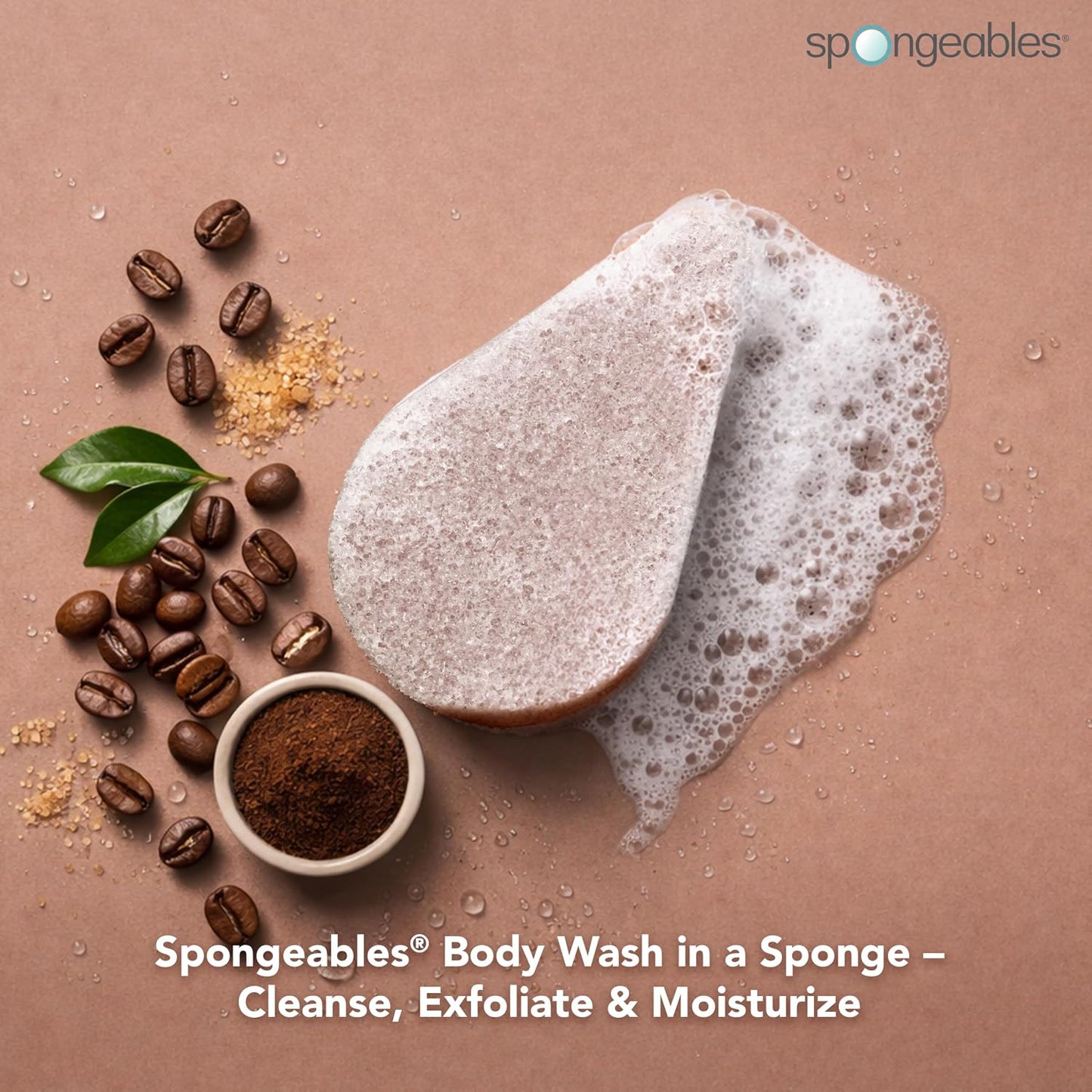 Spongeables Anti-Cellulite Body Wash in a Sponge, Moisturizer and Exfoliator, 20+ Washes