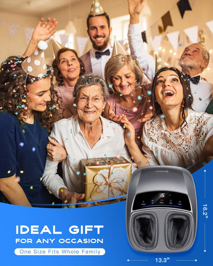 KINGJOY Foot Massager with Heat for Neuropathy, [2026 Upgraded], Deep Kneading Shiatsu Foot Massager for Plantar Fasciitis, Fits Up to Men Size 14, Ideal for Seniors and Family Daily Care