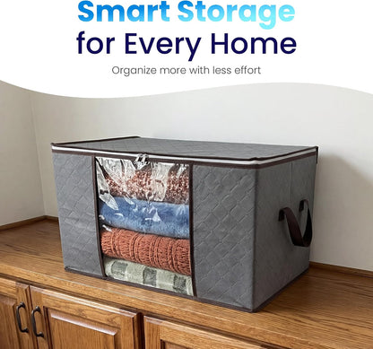 Handy Laundry Comforter Storage Bag – Large 90L Clear Zippered Organizer for Blankets, Bedding, Clothes & Pillows, Durable Plastic Storage for Closet, Moving, Under Bed – Dust & Moisture Protection