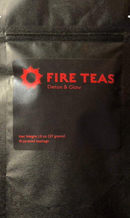FIRE TEAS Detox & Glow TURMERIC GINGER Tea - Organic White Tea, Turmeric, Ginger, Cardamom, Cinnamon & Saffron