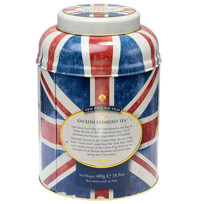 New English Teas Union Jack Tea Tin with 240 English Breakfast Tea Bags