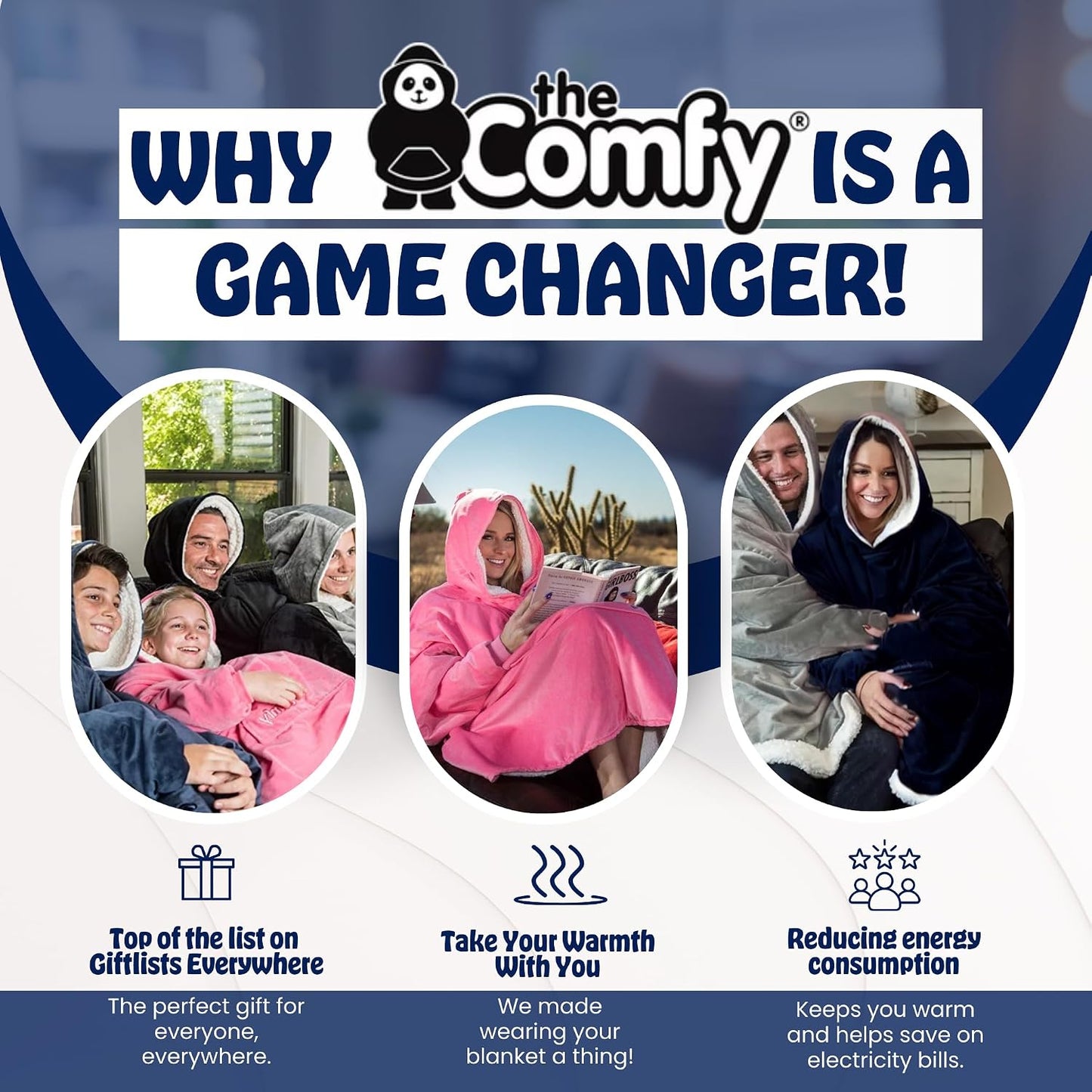 THE COMFY Original | From Shark Tank | Patented | Oversized Sherpa Wearable Blanket Hoodie| Gift for Women & Men | One Size