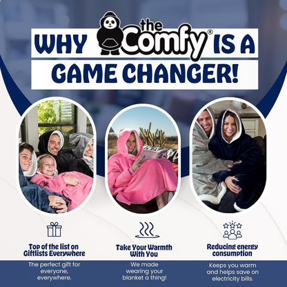 THE COMFY Original | From Shark Tank | Patented | Oversized Sherpa Wearable Blanket Hoodie| Gift for Women & Men | One Size