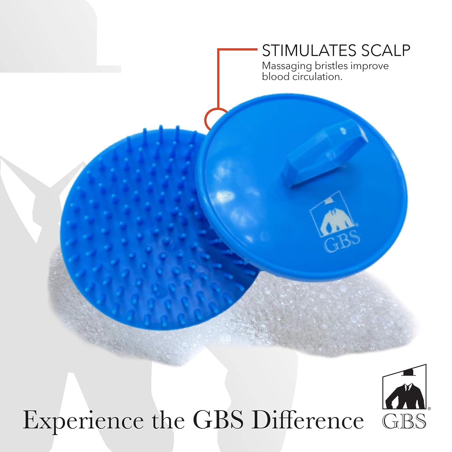 G.B.S Gents Dandruff Cleaning Scalp Brush 2 Pack – Silicone Shampoo Scrubber for Hair & Scalp Massage, Exfoliating Wet Dry Hair Care, Red