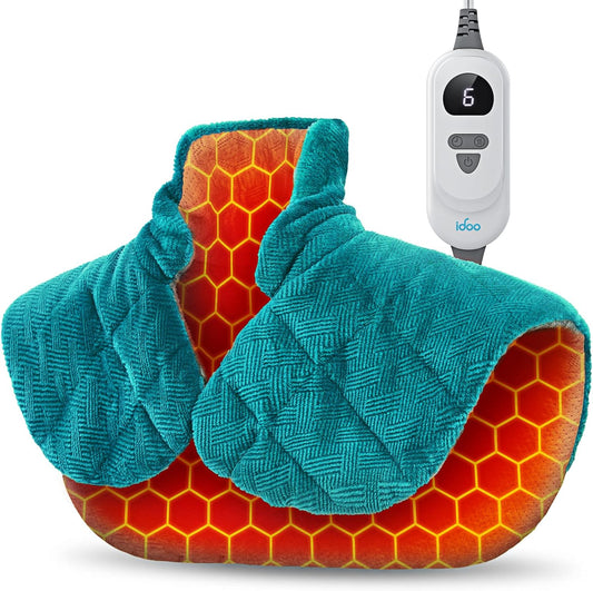 iDOO Graphene-Infused Heating Pad for Neck Shoulders and Back, Birthday Gifts for Women Men Mum Dad Elderly, FSA Eligible Items Only List, Weighted Heat Pads for Pain Relief