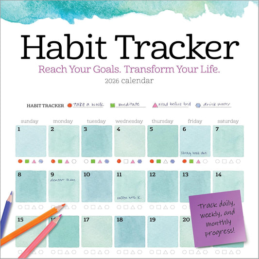 Habit Tracker Wall Calendar 2026: Reach Your Goals―Transform Your Life