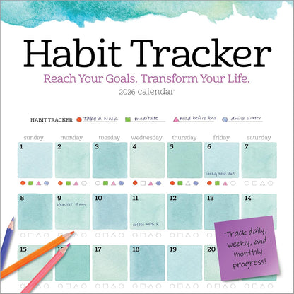 Habit Tracker Wall Calendar 2026: Reach Your Goals―Transform Your Life