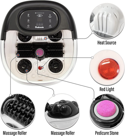 Luxury All in One Foot Spa - Motorized and Heated Foot Spa - Enjoy The Same Pedicure Foot Spa at Home Heat, Bubble Jets, Pedicure Stone, Motorized Massage Roller to Relieve Feet Stress