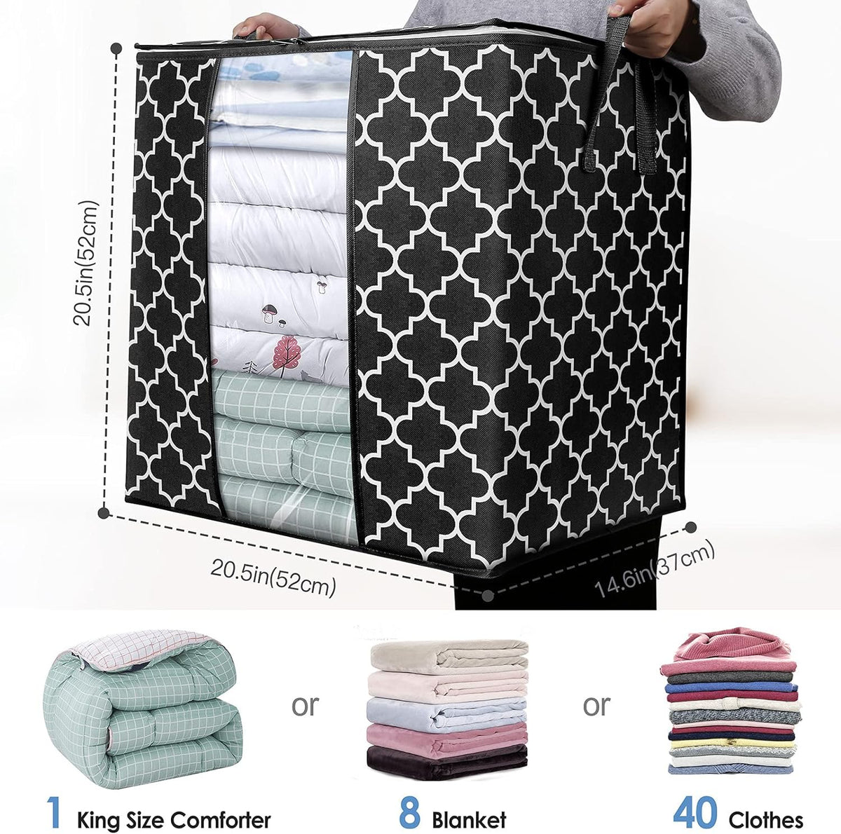 Storage Bags 3 Pack 100L Clothes Organization and Storage Containers