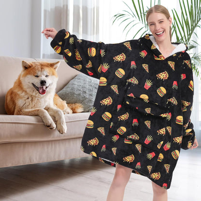 Fiosnow Sun and Moon Blanket Hoodies for Women and Men Adult Oversize Wearable Blanket Hoodies for Soft and Warm