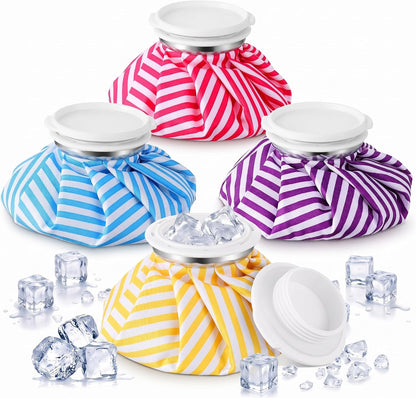 Honoson 4 Pack Reusable Ice Pack for Injuries, Ice Bags Hot Water Bag for Hot & Cold Pain Relief No-Leak Elastic Breathable for Muscle, Joint Pain Swelling, Sports & Home Use(Cute Fruit Style)