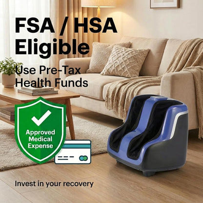 Human Touch Reflex5s Foot and Calf Massager - HSA Approved for Stress & Plantar Fasciitis Relief + Kneading & Compression for Circulation Support - 1 Year Warranty - Fits Women & Men Size 12