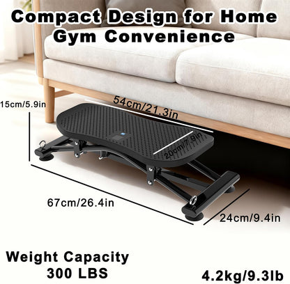 KINMAC 2-in-1 Rocking Stepper with Resistance Bands, Portable Balance Board for Exercise at Home, Quiet Mini Stair Stepper with LCD Monitor, Ski Trainer for Workout Home Gym