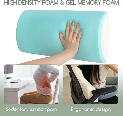 HIGOGOGO Lumbar Support Pillow for Recliner Chair/Accent Chair/Couch, Memory Foam Back Support Cushion for Elderly, Recliner Cushions for Back Rest, Pain Relief, Reading, Washable Cover, Dark Grey