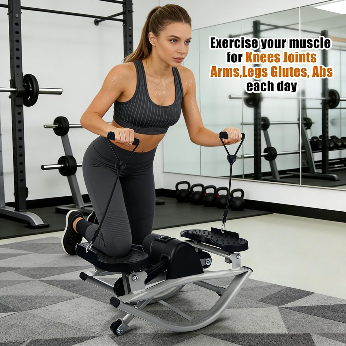 Rock Stepper Machine with Digital Display,Workout at Home,Office