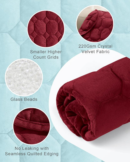 Cottonblue Weighted Lap Blanket 7lbs, Cozy Luxury Crystal Velvet Weighted Blanket for Adults, Small Weighted Blanket for Relaxation, Sleeping, Travel, Grey, 29" x 24"