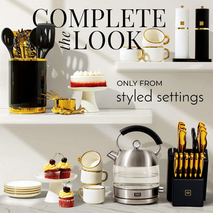 Styled Settings Stainless Steel Electric Kettle with Temperature Control