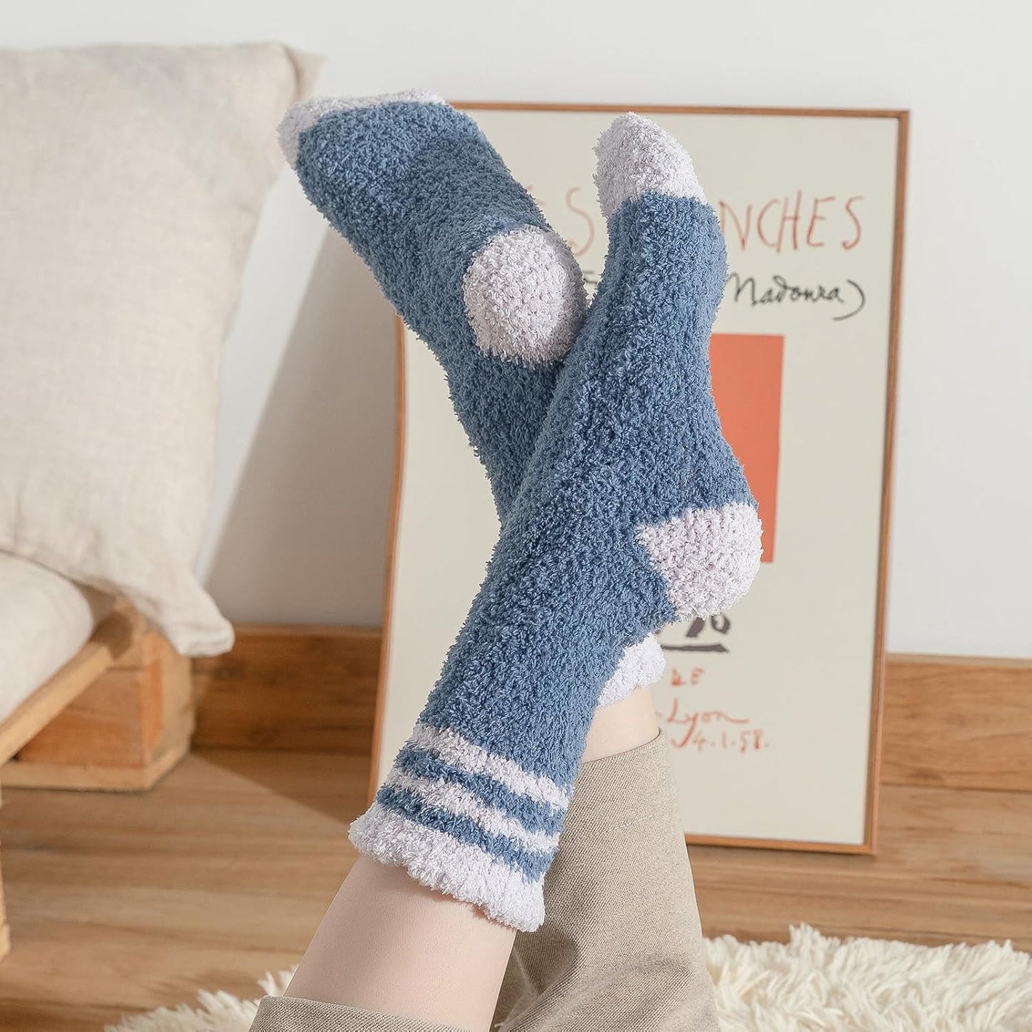Premillow Womens Fuzzy Socks Fluffy Socks Women Winter Cozy Sock Warm Slipper Home Sleeping Sock for Women