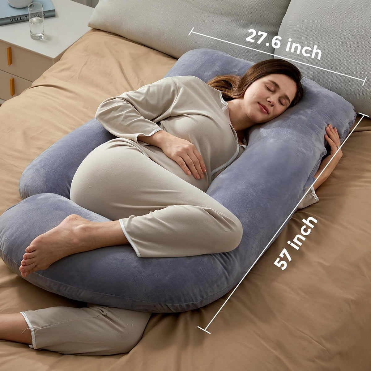 Momcozy Cooling Pregnancy Pillow - U Shaped Full Body Maternity Pillow