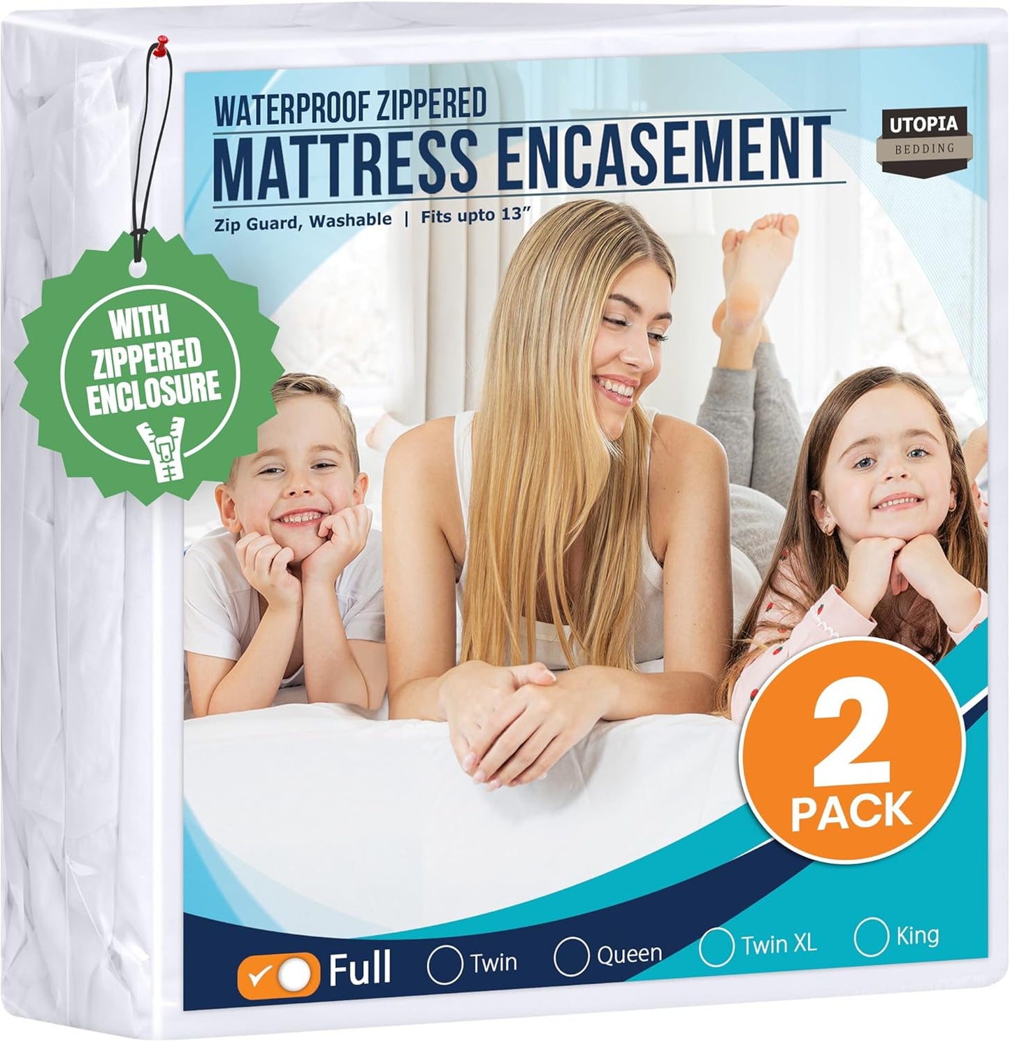 Utopia Bedding Mattress Protector Zippered Twin XL Size, 100% Waterproof Bed Bug and Dust Mite Proof Mattress Encasement, Absorbent 6 Sided Mattress Cover