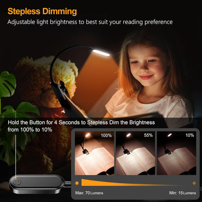 Gritin 16 LED Rechargeable Book Light for Reading in Bed