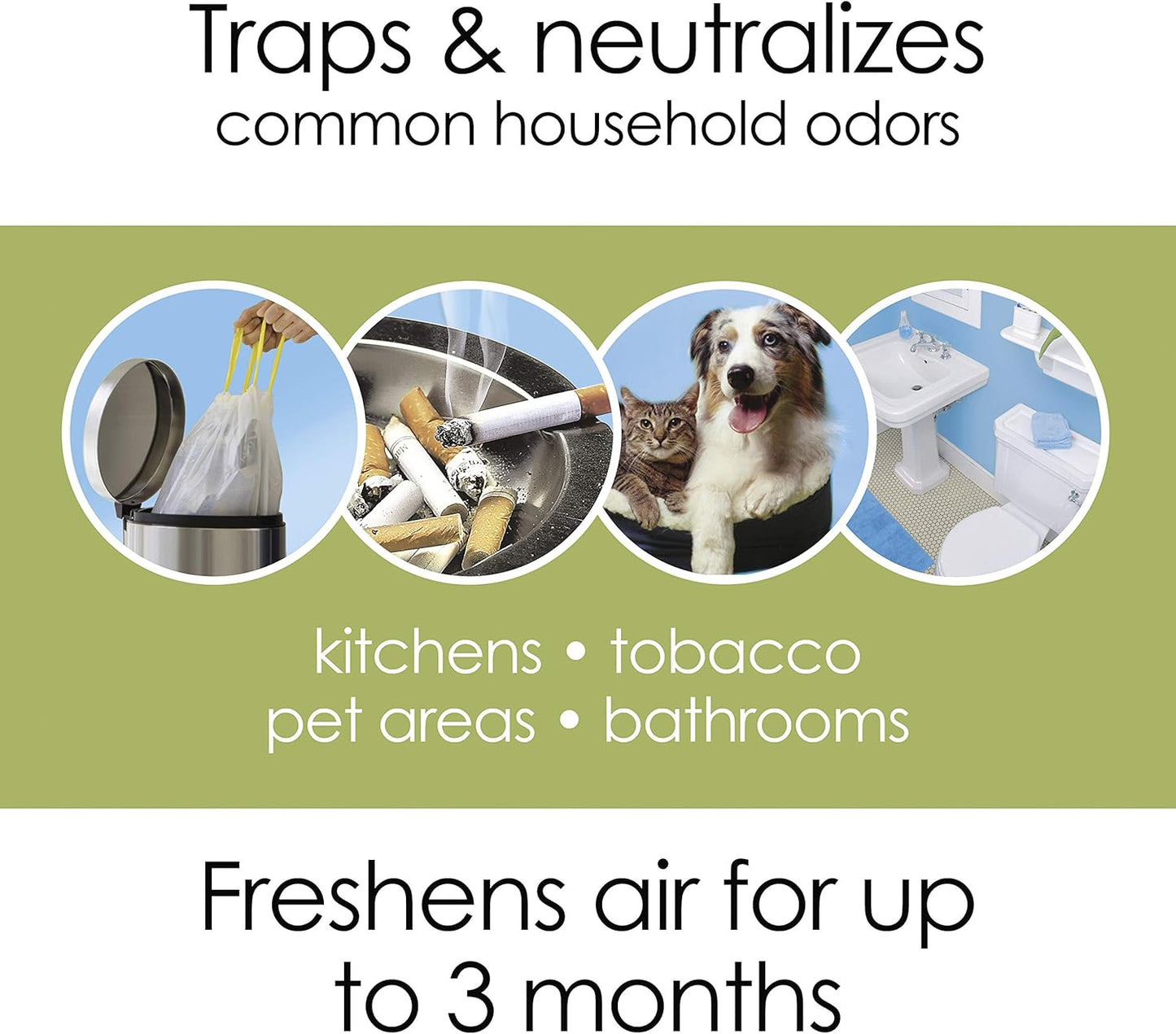 Hamilton Beach TrueAir Plug-Mount Odor Eliminator with Carbon Filter + Green Mountain Scent Cartridge, Common Household-Tobacco, Pet, Bathroom, Trash, On/Off Fan (04530GM)