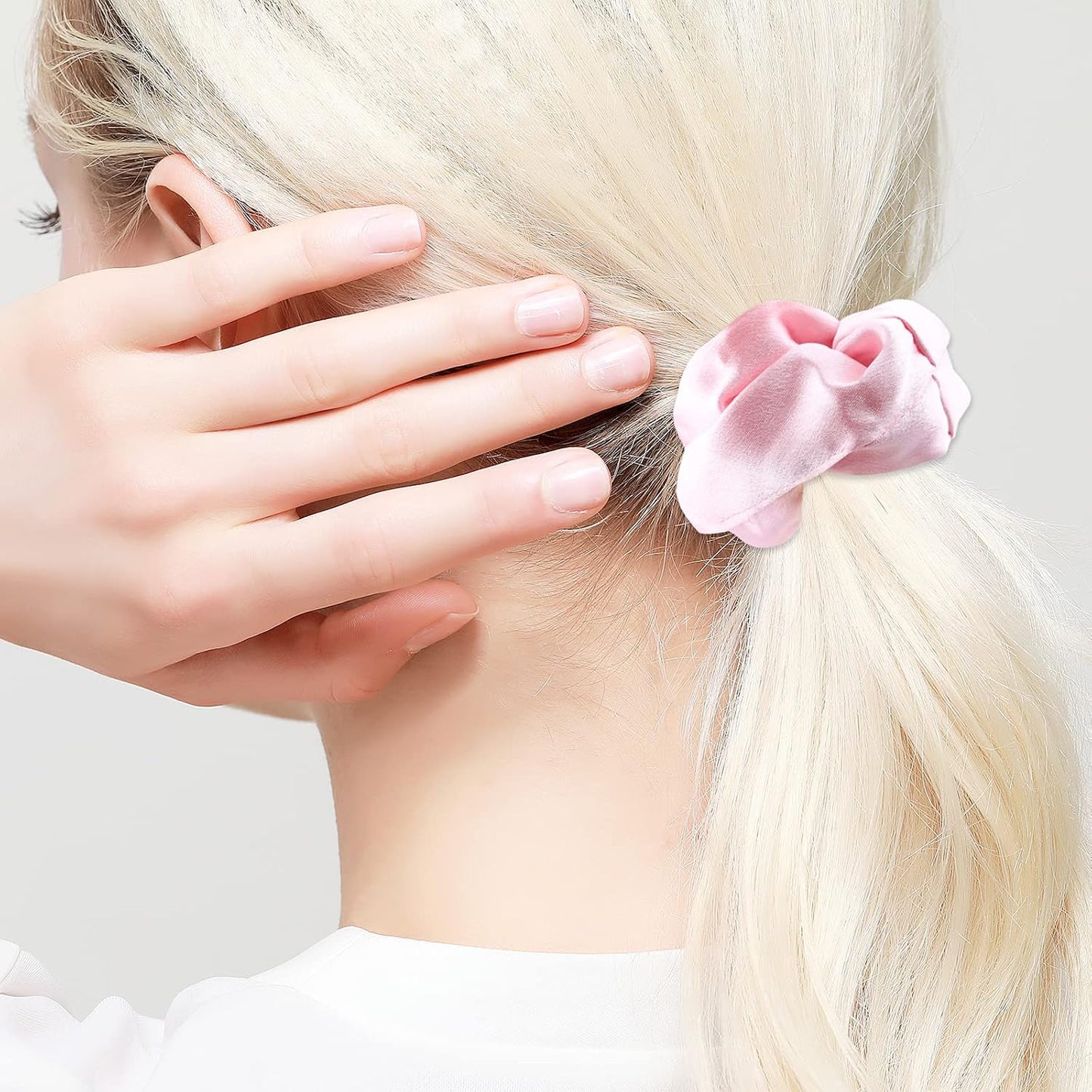 IVARYSS Satin Scrunchies for Women, Soft Than Silk for Hair, Fashion Ties and Bands for Thin | Thick Hair Styling, 16 Pack (Neutral Color)