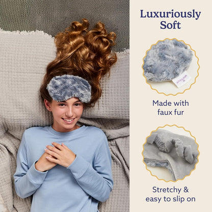 warmies Microwavable Eye Mask for Warmth & Comfort - Heat & Cooling Eye Compress for Dryness Relief - Weighted & Heated Lavender Sleep Mask for Calming Relaxation - Curly Sage