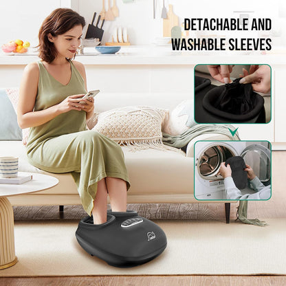 Snailax Shiatsu Foot Massager with Heat, FSA Eligible, Kneading, Compression, Vibration, Feet Massage Machine for Plantar Fasciitis, Neuropathy, Foot Warmer, Gifts for Women Men,Size 13