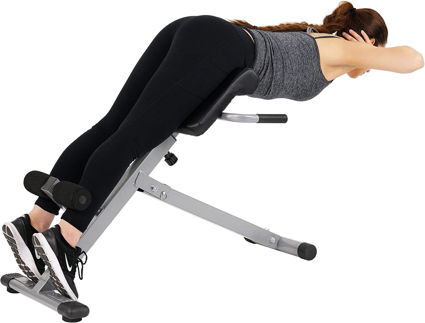 Sunny Health & Fitness Multi-Function Roman Chair with Dip Station & Sit-Up Bench, Adjustable Heavy-Duty Strength Training Equipment for Glutes, Core & Lower Body Workouts, Hyperextension Machine for Home Gym