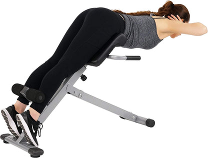 Sunny Health & Fitness Multi-Function Roman Chair with Dip Station & Sit-Up Bench, Adjustable Heavy-Duty Strength Training Equipment for Glutes, Core & Lower Body Workouts, Hyperextension Machine for Home Gym