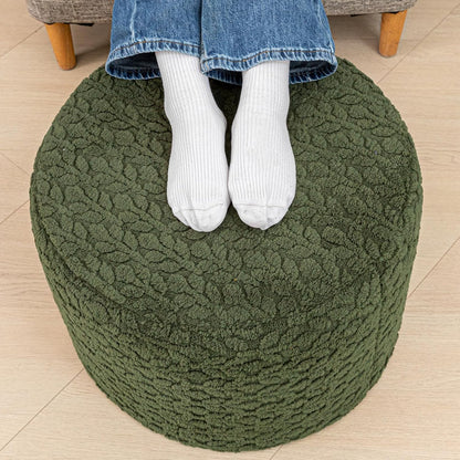 Round Pouf Ottoman 20 x 20 x 14 Inches Boho Poof Home Decor Floor Pouffe Ottoman Foot Rest for Couch Sofa Bean Bag Chairs Living Room Bedroom (Green)