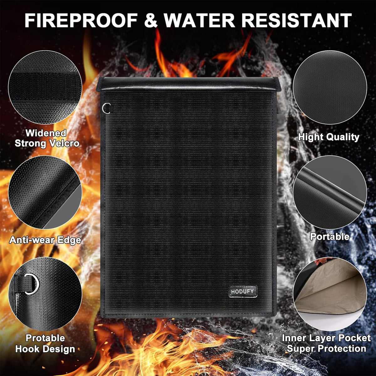 Faraday Bag (15 x 10 inches), Faraday Cage, Cell Phone Signal Jammer, Faraday Key Fob Protector, RFID Faraday Pouch Signal Blocker Anti-Theft Pouch, Anti-Hacking Case Blocker (Black)