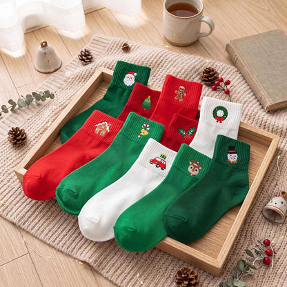 Eurzom 10 Pairs Socks Womens Crew Elastic Ankle Length Cotton Socks Aesthetic Cute Lightweight Low Cut Gifts for Women - Colors B