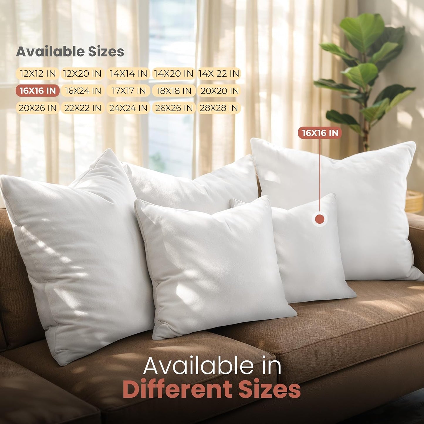 Utopia Bedding 12x20 Pillow Inserts, Set of 2, White – Indoor Decorative Throw Pillows for Bed, Sofa & Couch – Soft, Supportive & Fluffy Cushion Inserts