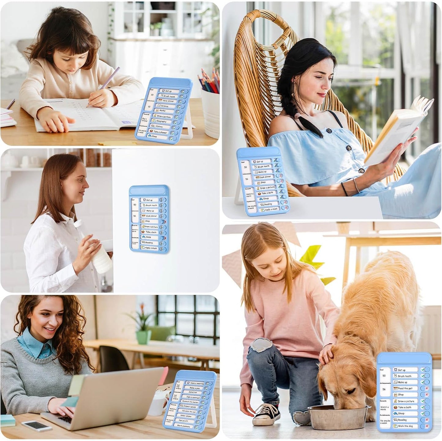Audab Dry Erase Chore Chart for Kids, Magnetic Whiteboard Checklist Board, Chore Checklist Slider to Do List Board, Daily Routine Chart Schedule Board Task Tracker for Home Refrigerator, Wall, Desk
