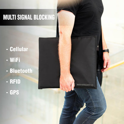 Faraday Defense Faraday Bag Jacket Pro for Phones | Magnetic Closure, Shielding - Law Enforcement & Military, Travel & Data Security, Privacy, Anti-Tracking Anti-Hacking Black (Phone Vertical)