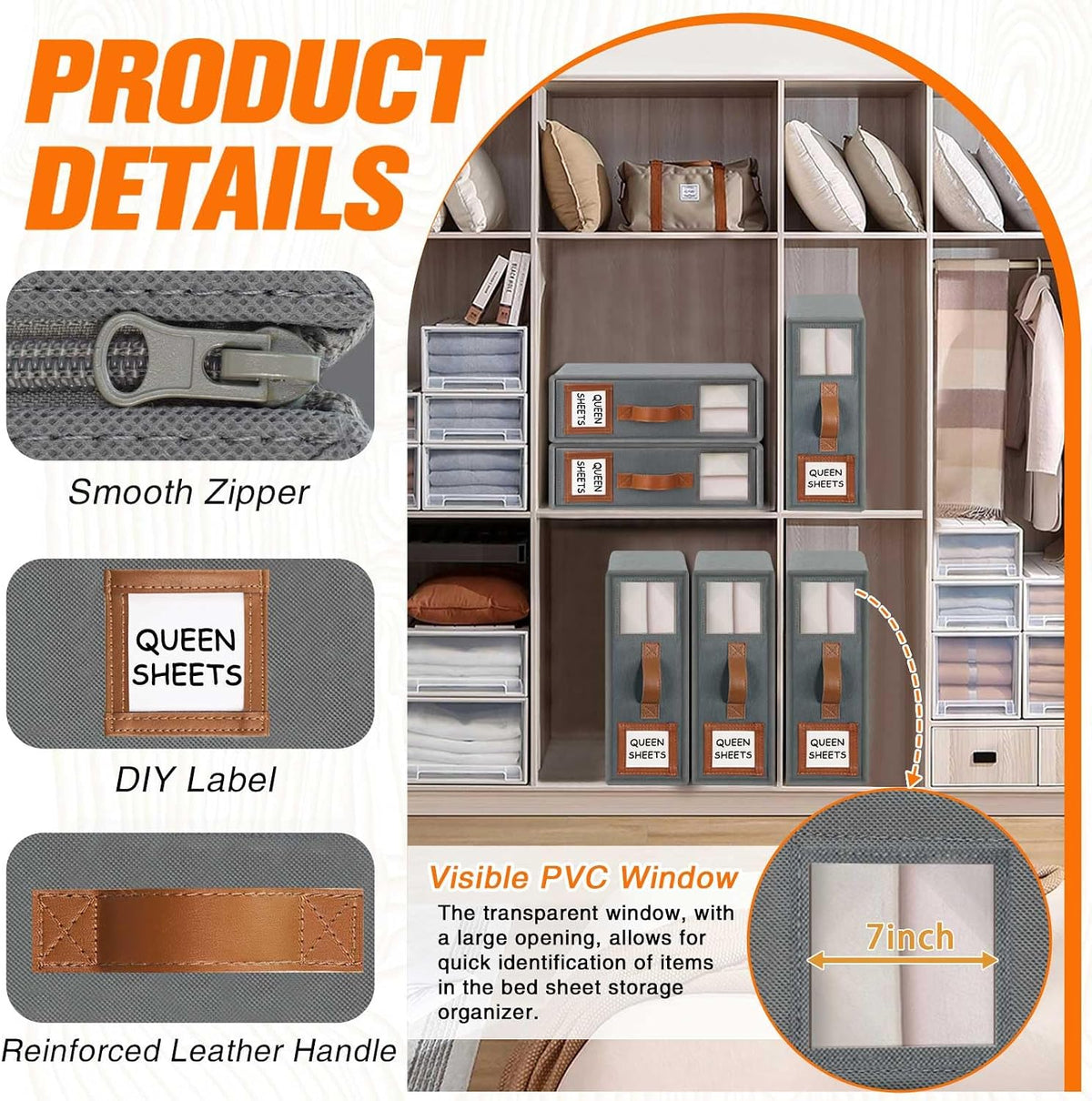 GhvyenntteS Bed Sheet Organizers and Storage, Closet Organizer