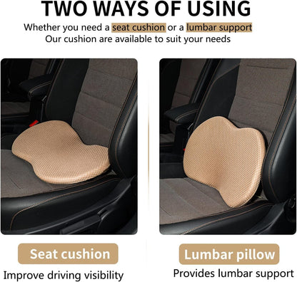Livtribe Car Seat Cushion - Memory Foam Car Seat Pad - Sciatica & Lower Back Pain Relief - Car Seat Cushions for Driving - Road Trip Essentials for Drivers(Black)