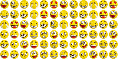 LovesTown 24 PCS Stress Balls Bulk for Party Favors, 2.5 Inch Funny Yellow Face Squeeze Toys Foam Face Squeeze Fidget Ball for Kids and Adult Stress Relief Gifts for Coworkers Classroom Prizes
