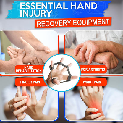 6Pcs Finger Extension Bands - Finger Stretcher Exerciser Silicone Grip Strengthener, 3 Resistance Levels, Ergonomic Hand Exerciser with Shape-Retention, Tear-Resistant Comfort Grip for Hand Recovery