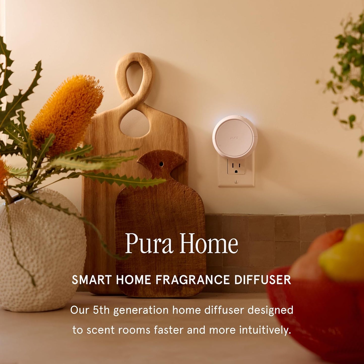 Pura Home 4 Fragrance Diffuser - Adjustable Home Diffuser with LED Light & Automatic Vial Detection - Wi-Fi Device for Personalized Home Scenting Experience - 2025 Version