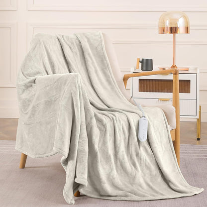 HOMLYNS LuxeHeat Heated Blanket Electric Blanket, Soft Flannel Sherpa Heated Throw, Heating Blanket with 5 Heat Settings, 3 hrs Timer Auto Shut Off (50x60 inches, Purple), Only for 120V Voltage Use