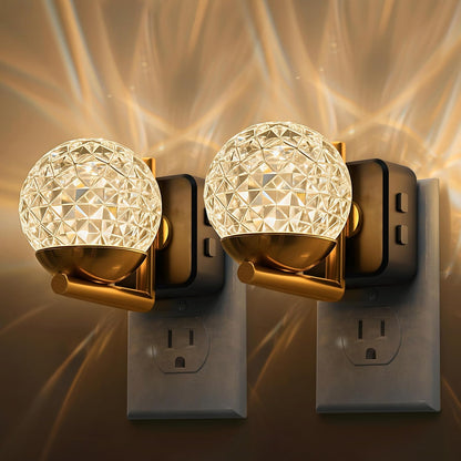 L LOHAS LED Night Lights Plug into wall, Amber Night Light with Adjustable Brightness, Plug in NightLight with Auto Light Sensor, Wall Sconce-Style Design Night Light for Bathroom,Hallway, 2 Pack