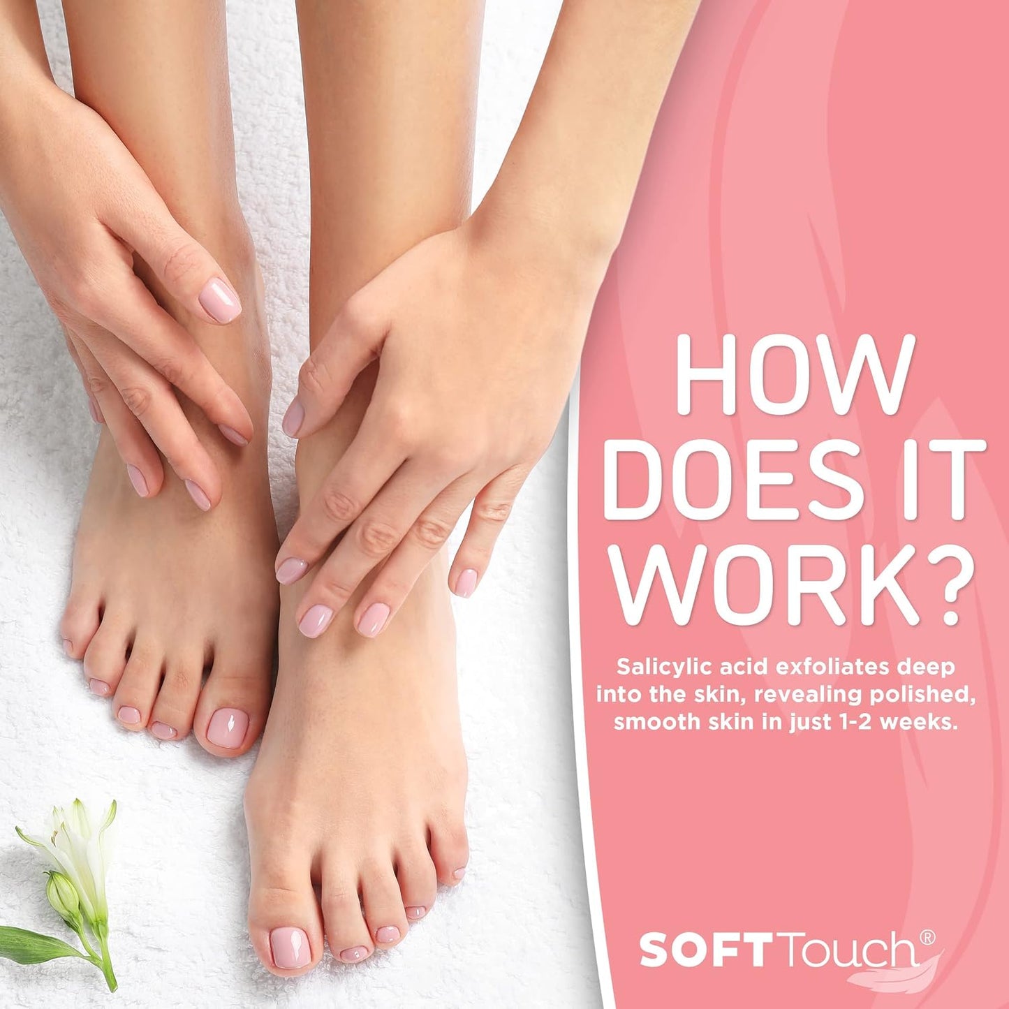 Dermora Soft Touch Foot Peel Mask - Pack of 2 Feet Peeling Masks for Dry, Cracked Heels & Calluses - Exfoliating Foot Mask Peel for Baby Soft Skin (Original)