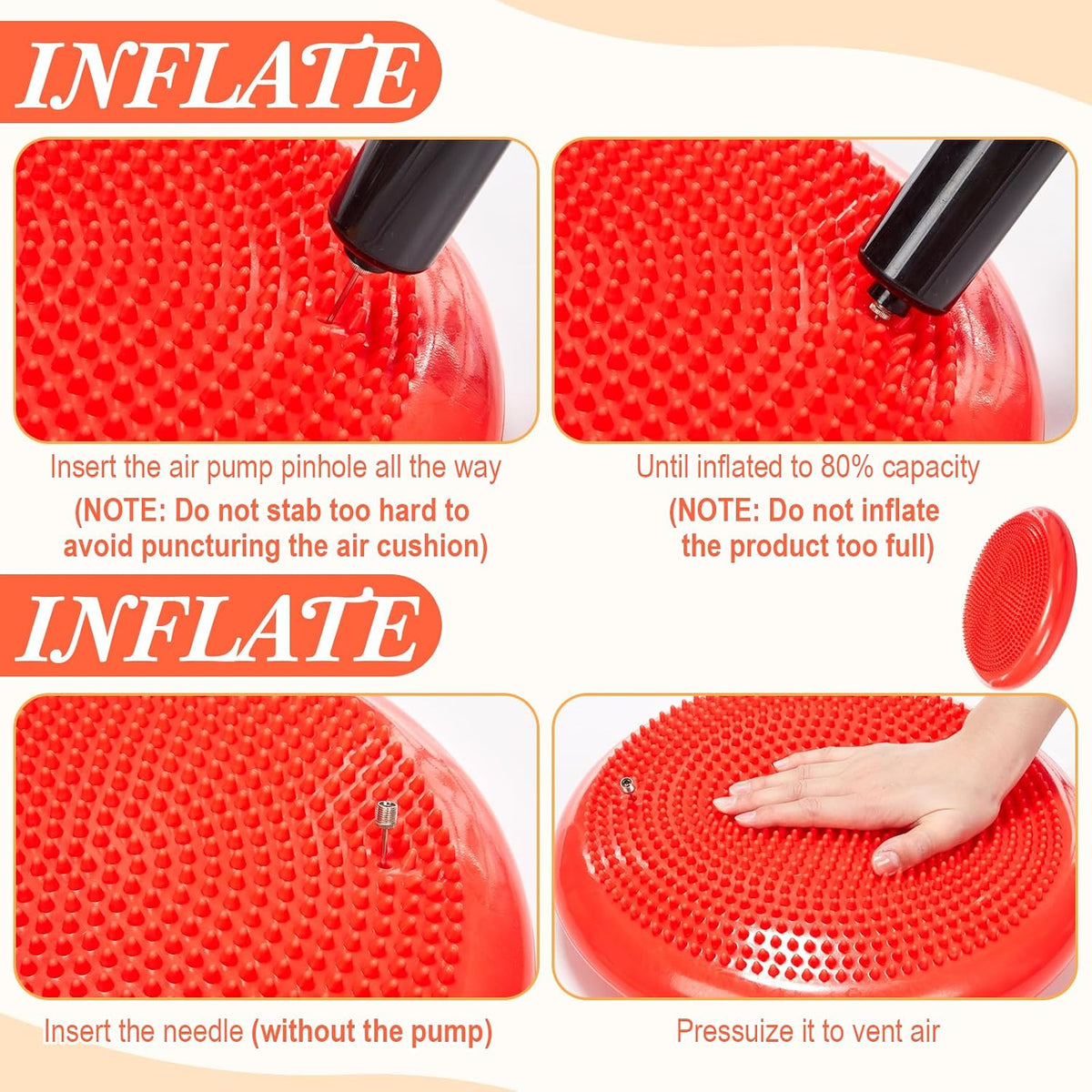 Libima 4 Pcs Wiggle Seat for Kids Inflated Wobble Cushion